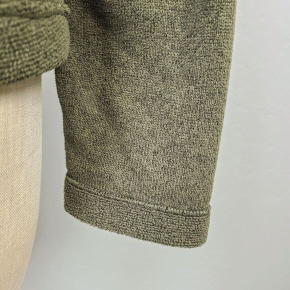 Prana Jacket L Olive Green Stretch Knit Full Zip Collared Pockets Warm - Picture 5 of 8